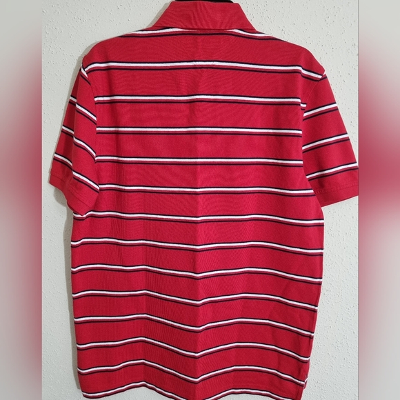Tommy Hilfiger Men's, short sleeve polo shirt red, white and black stripe Size M - Picture 5 of 8